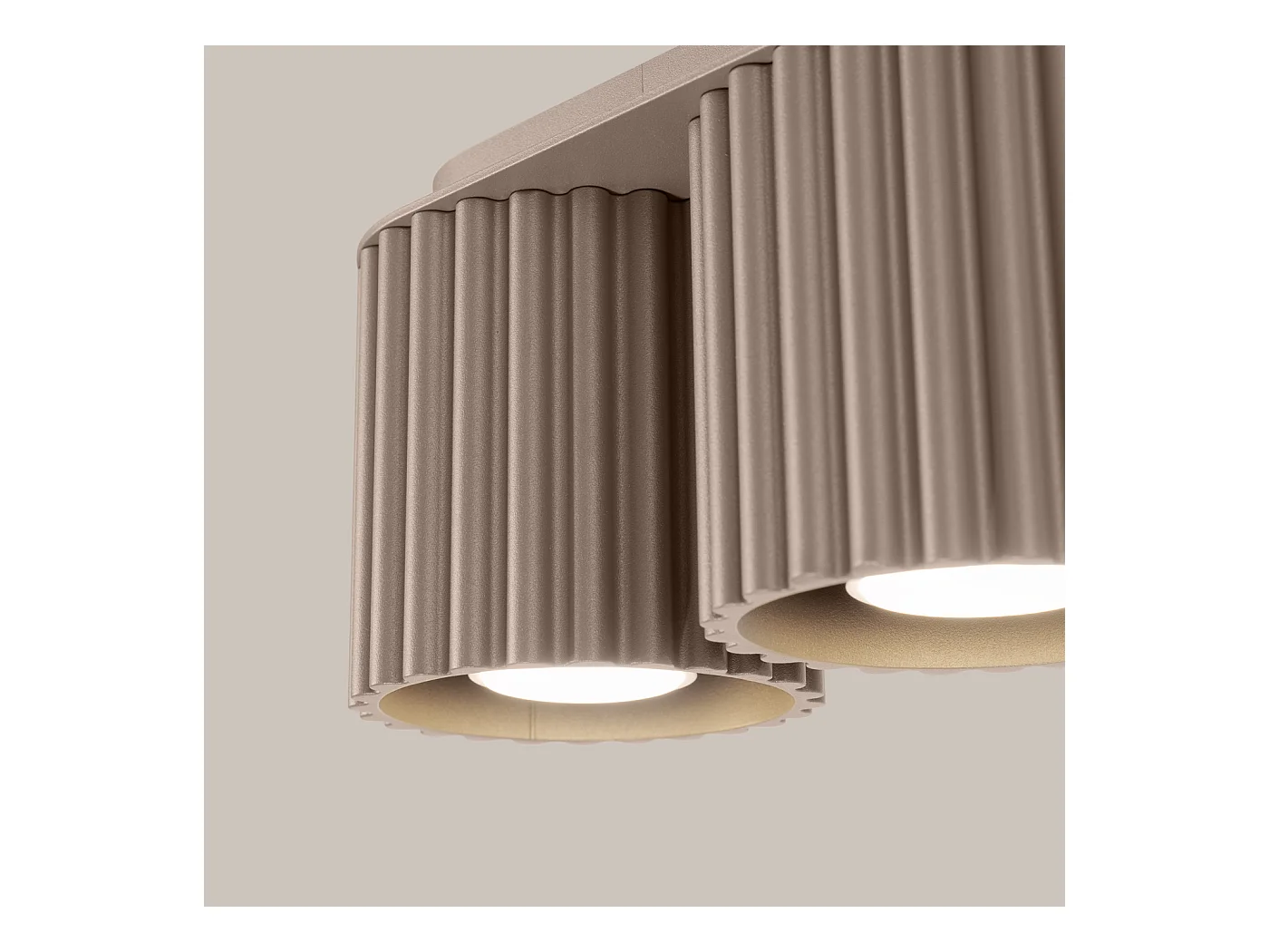 Deckenleuchte Aura Minimalistisch Aus  Aluminium - 2 Lichtquellen - L.21 X H. Cm - Taupe