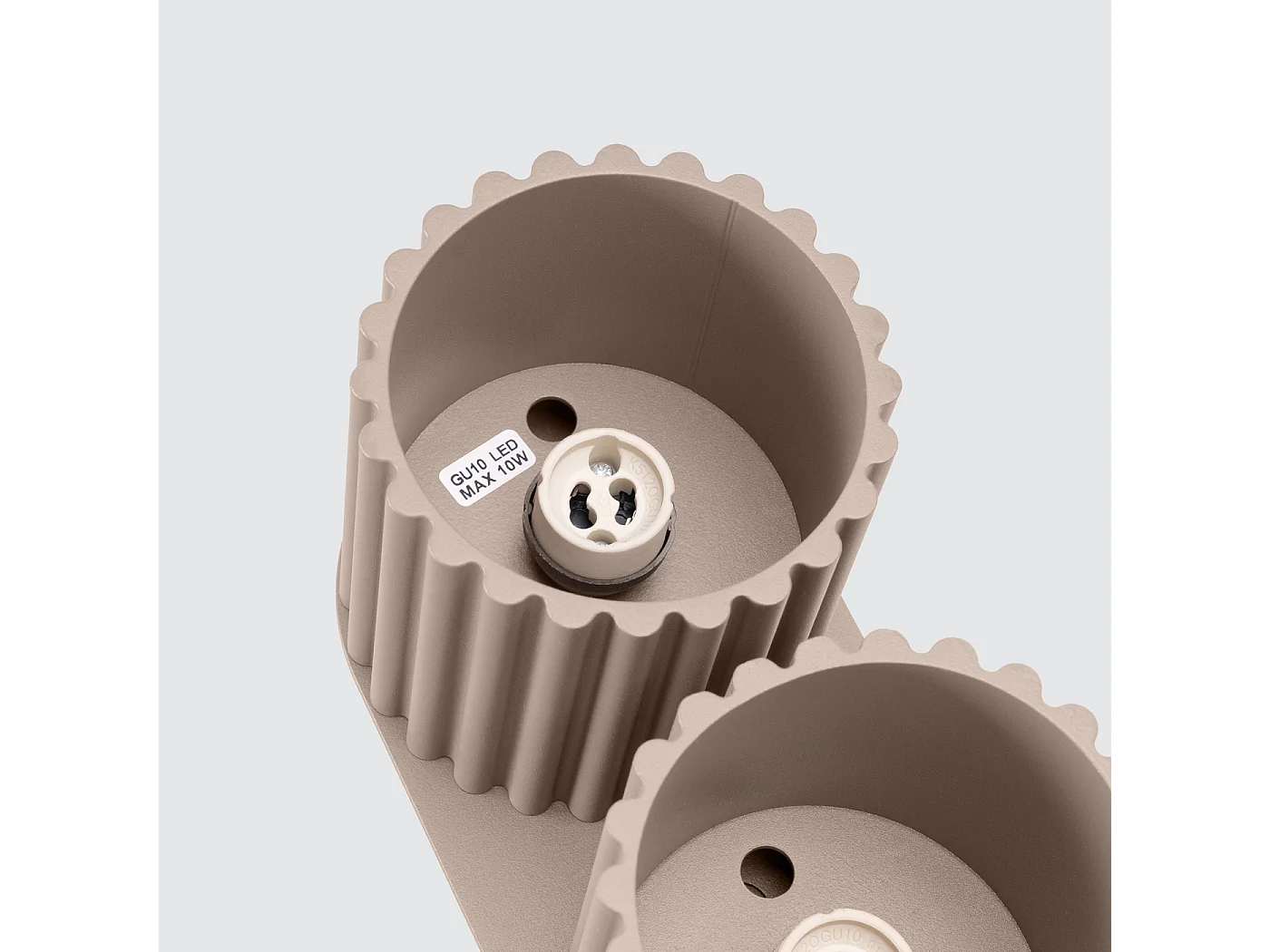 Deckenleuchte Aura Minimalistisch Aus  Aluminium - 2 Lichtquellen - L.21 X H. Cm - Taupe