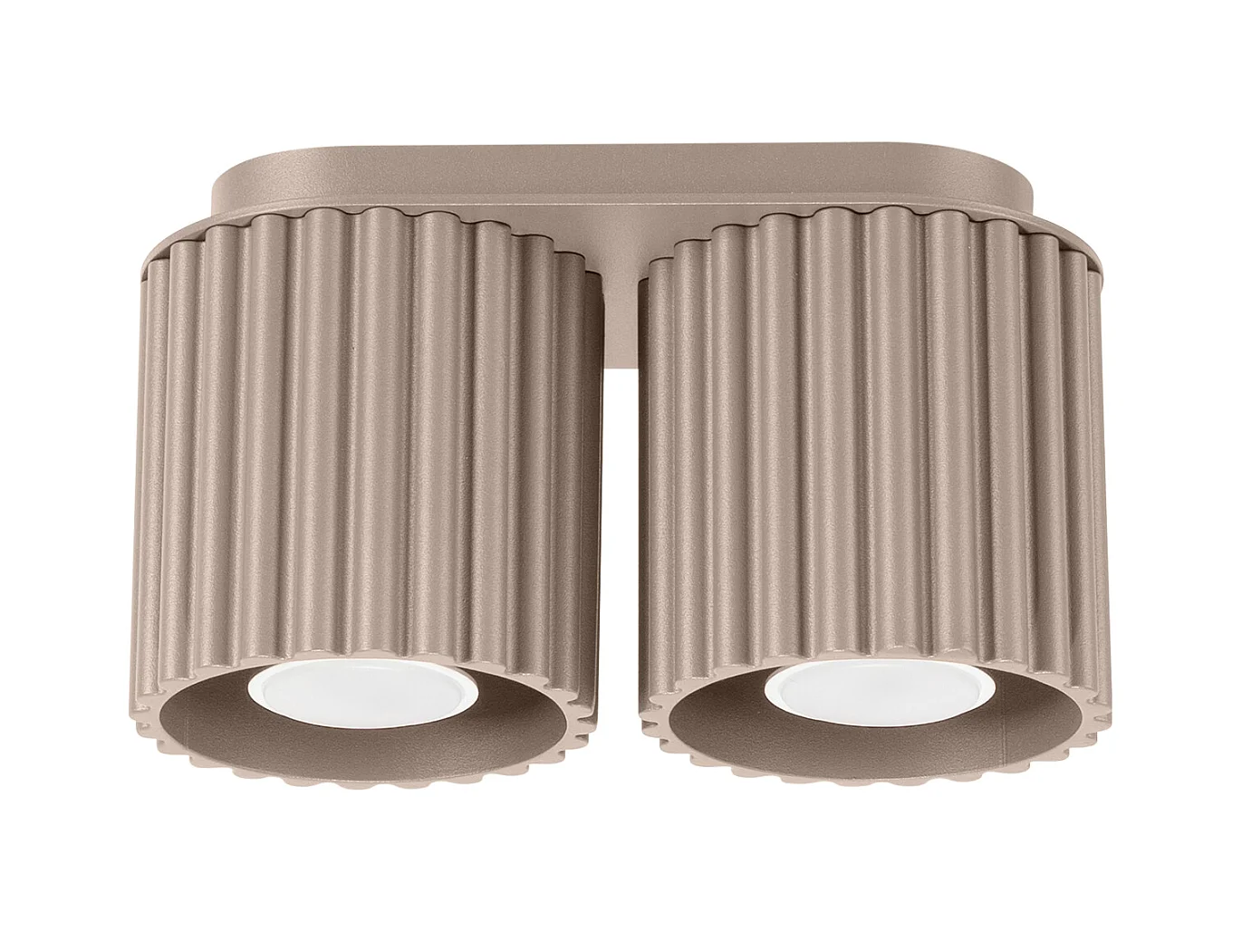 Plafonnier Aura Minimaliste En Aluminium - 2 Sources Lumineuses - L.21 X H.12 Cm - Taupe