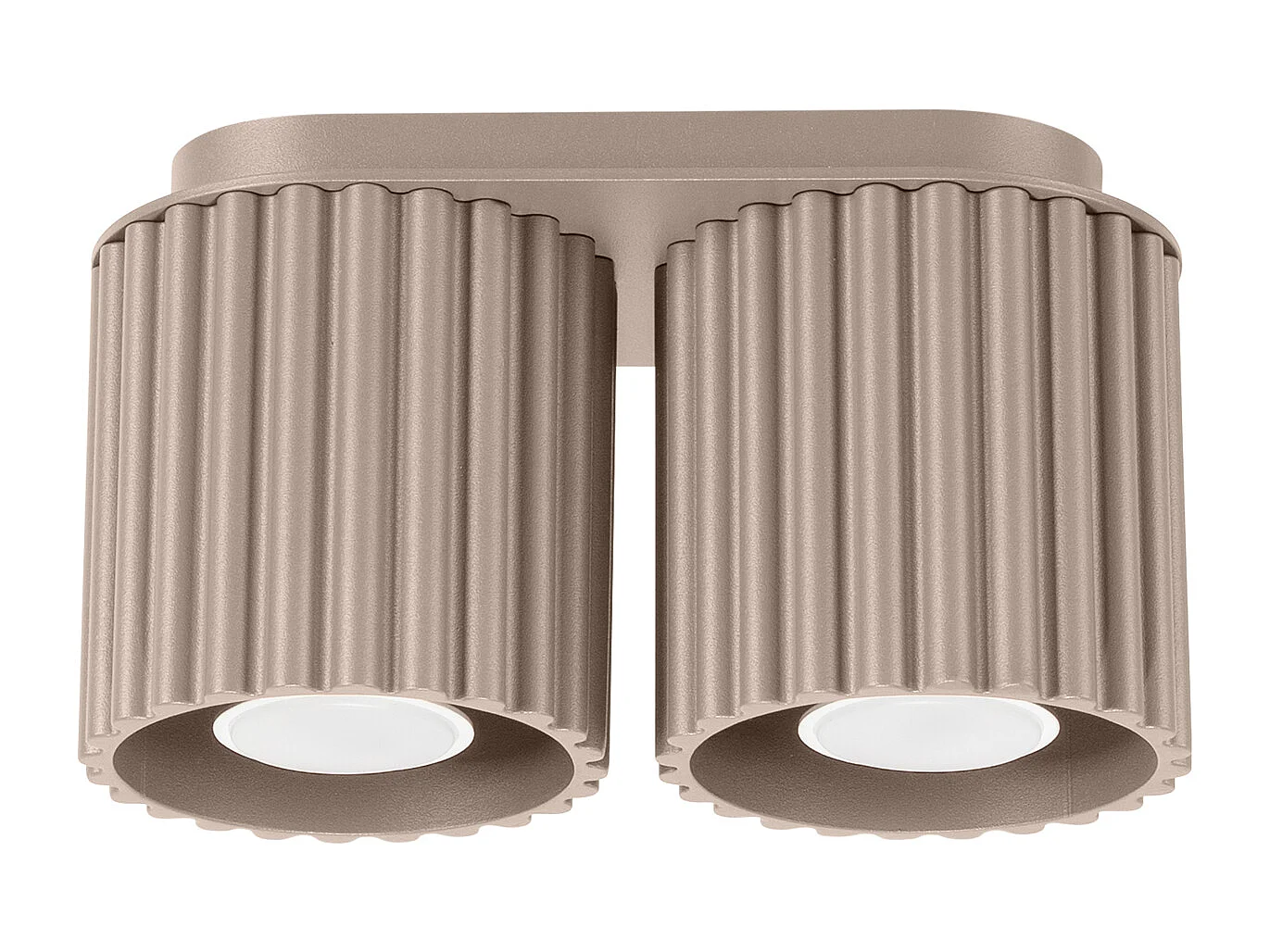 Plafonnier Aura Minimaliste En Aluminium - 2 Sources Lumineuses - L.21 X H.12 Cm - Taupe