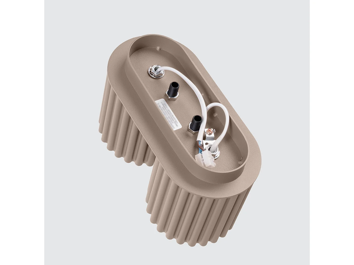 Plafonnier Aura Minimaliste En Aluminium - 2 Sources Lumineuses - L.21 X H.12 Cm - Taupe