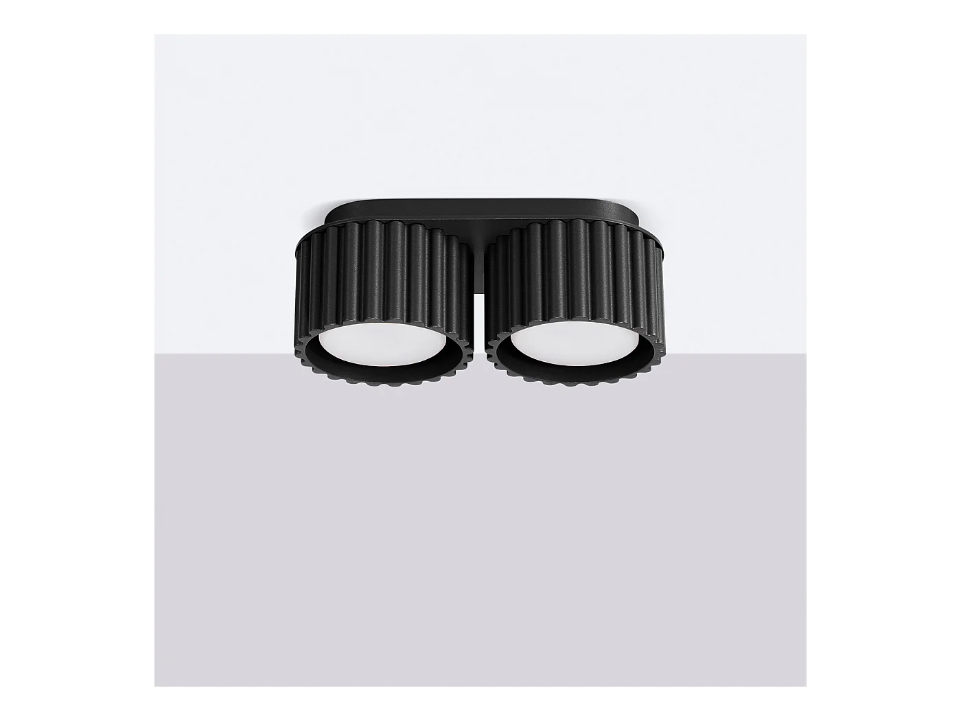 Plafonnier Aura Minimaliste En Aluminium - 2 Sources Lumineuses - L.21 X H.12 Cm - Noir