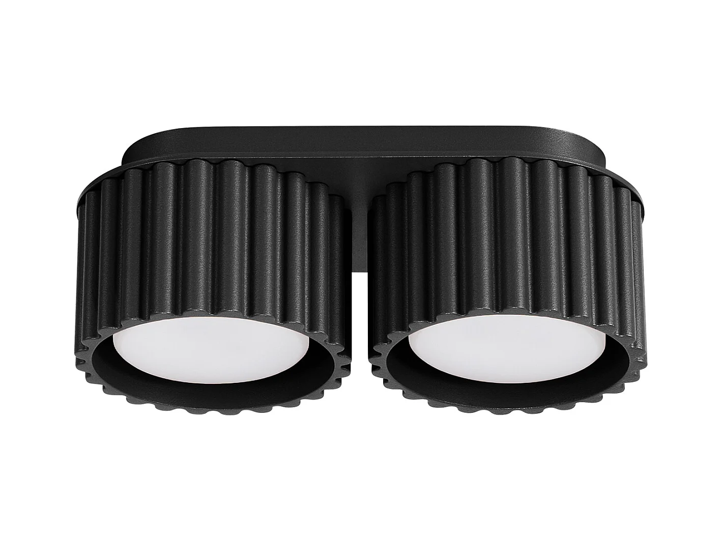 Plafonnier Aura Minimaliste En Aluminium - 2 Sources Lumineuses - L.21 X H.12 Cm - Noir