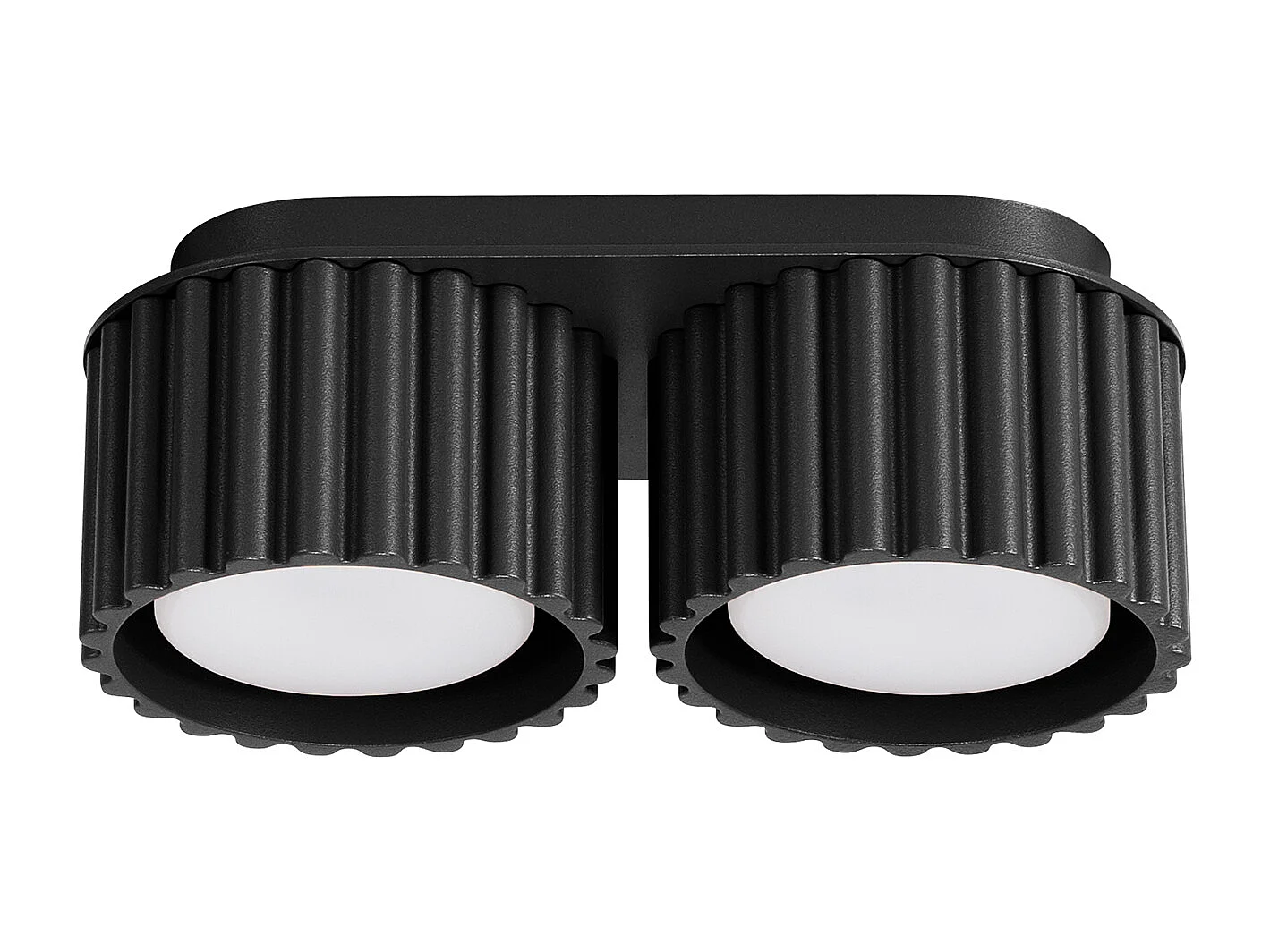 Plafonnier Aura Minimaliste En Aluminium - 2 Sources Lumineuses - L.21 X H.12 Cm - Noir