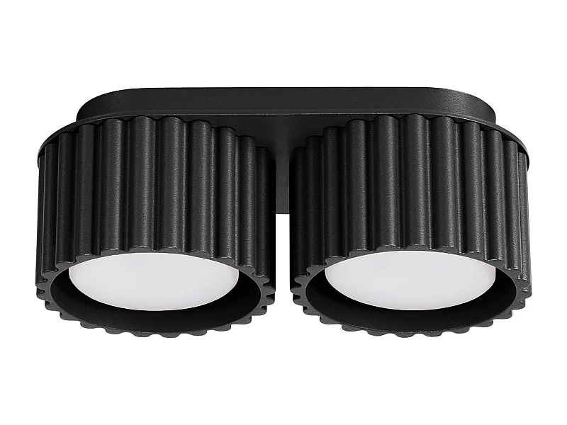 Plafonnier Aura Minimaliste En Aluminium - 2 Sources Lumineuses - L.21 X H.12 Cm - Noir