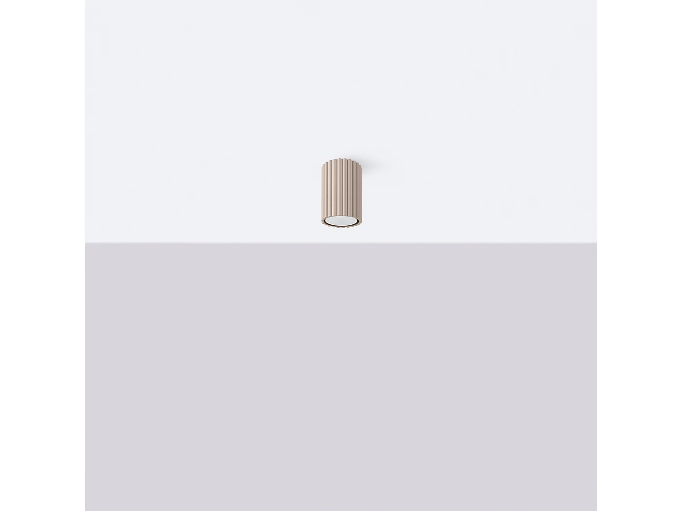 Plafonnier Karbon Minimaliste En Aluminium - 1 Sources Lumineuses - L.6,5 X H.10 Cm - Taupe