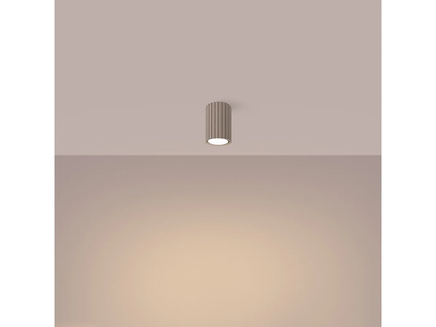 Plafonnier Karbon Minimaliste En Aluminium - 1 Sources Lumineuses - L.6,5 X H.10 Cm - Taupe