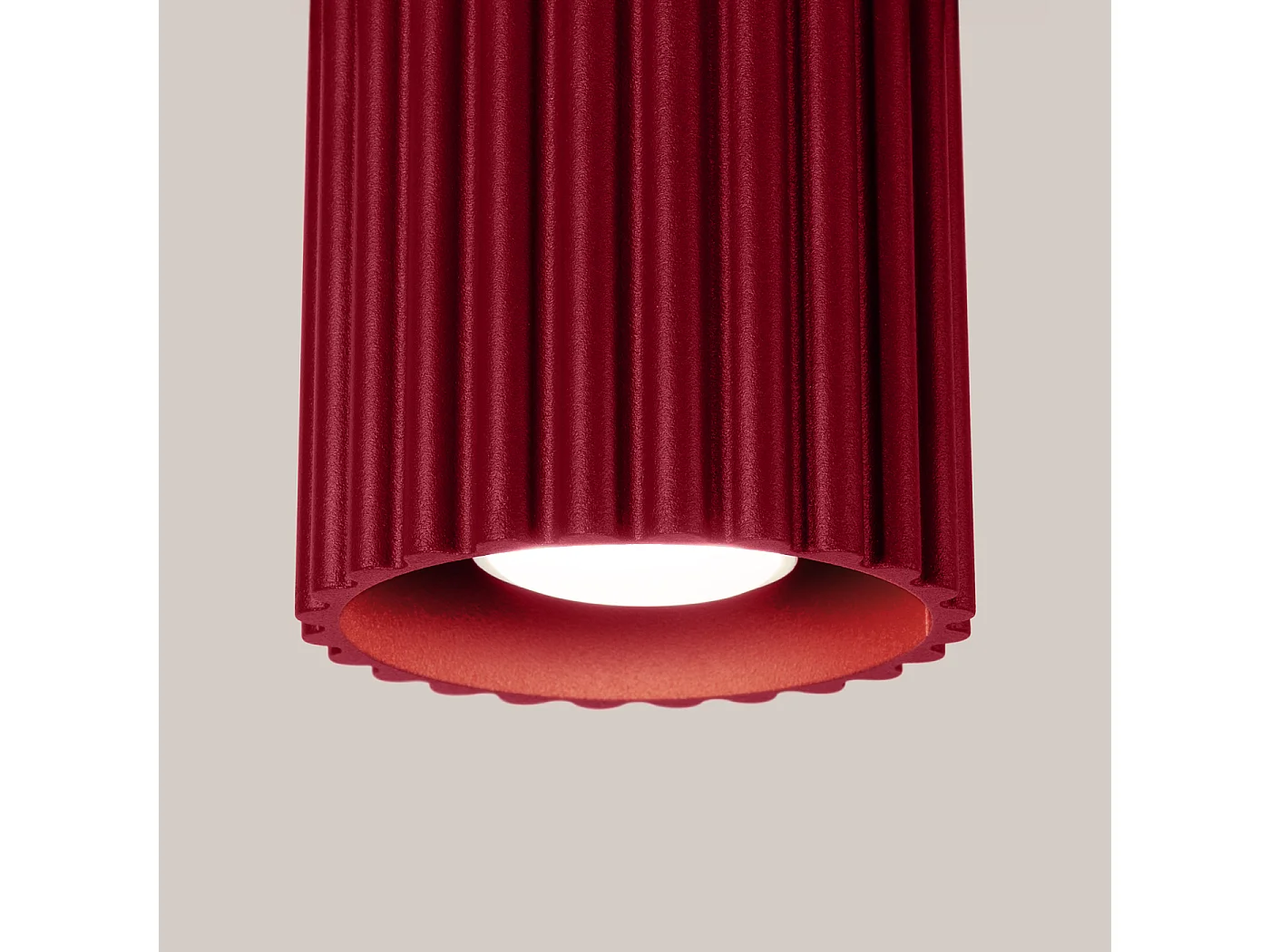 Deckenleuchte Aura Minimalistisch Aus  Aluminium - 1 Lichtquellen - L.10 X H. Cm - Burgund