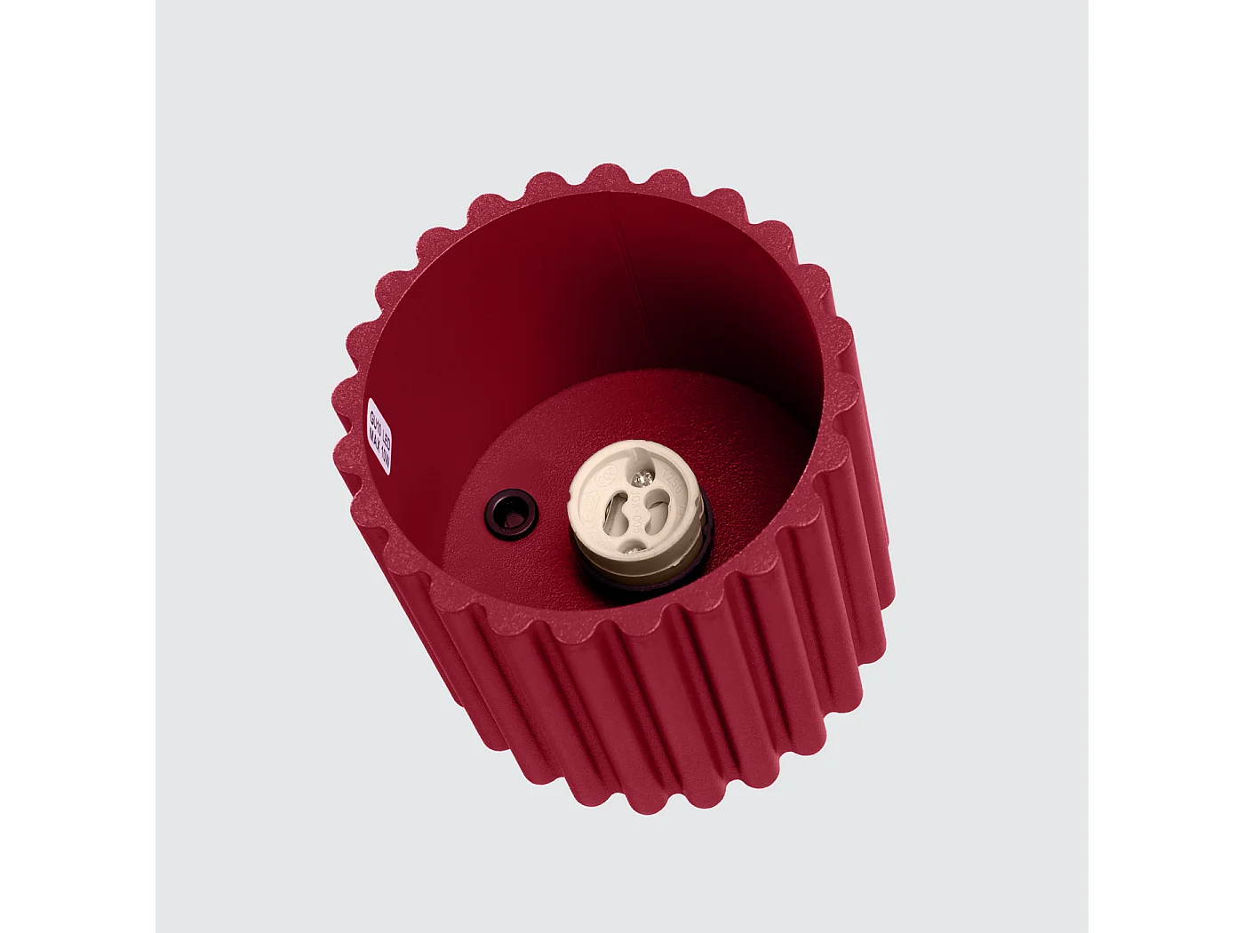 Deckenleuchte Aura Minimalistisch Aus  Aluminium - 1 Lichtquellen - L.10 X H. Cm - Burgund