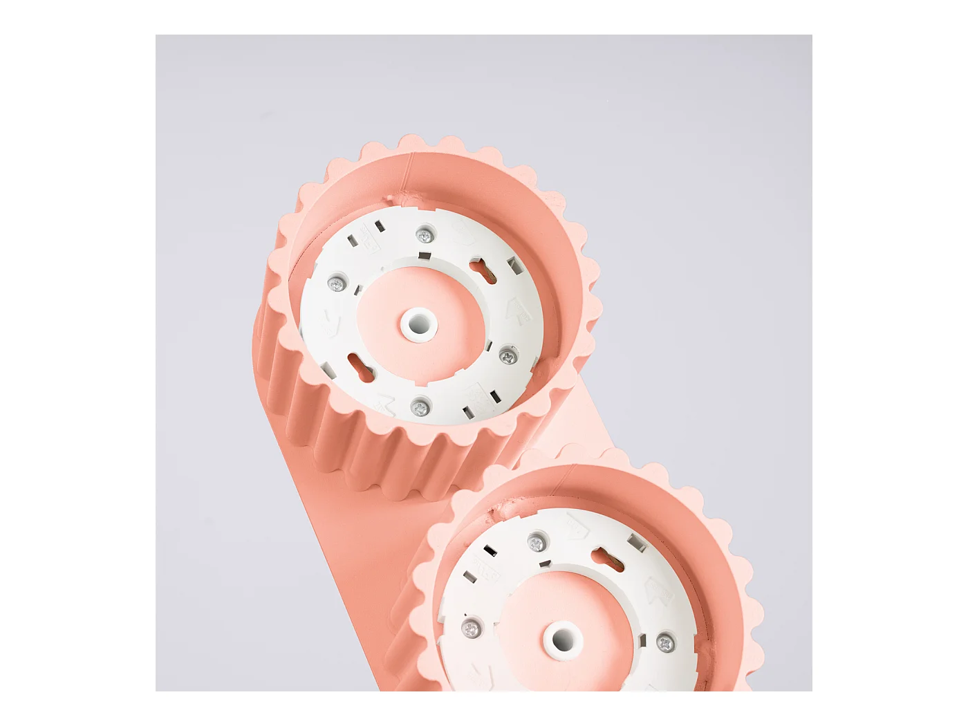 Deckenleuchte Aura Minimalistisch Aus  Aluminium - 2 Lichtquellen - L.21 X H. Cm - Pfirsichfarben