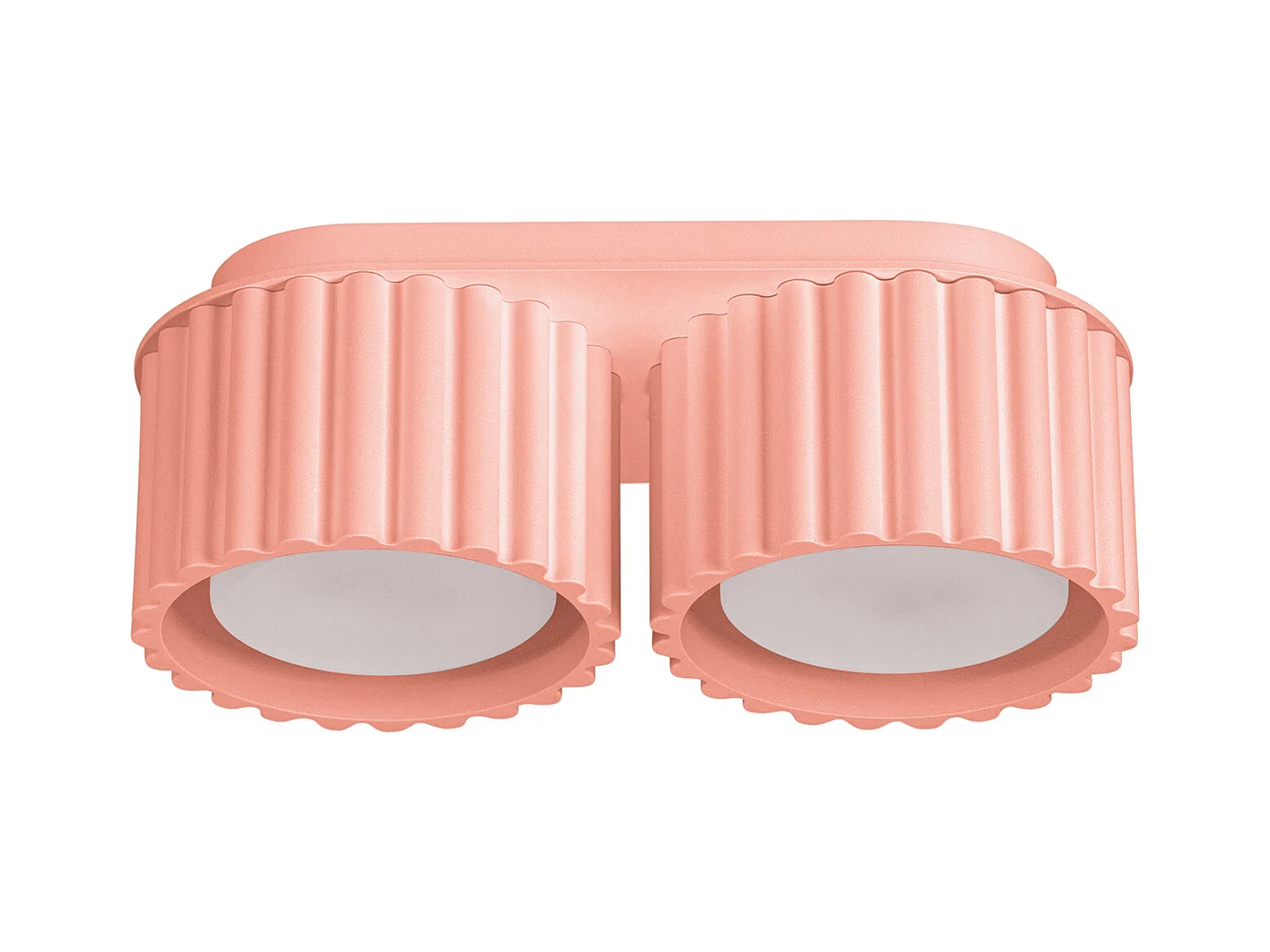 Plafonnier Aura Minimaliste En Aluminium - 2 Sources Lumineuses - L.21 X H.12 Cm - Pêche