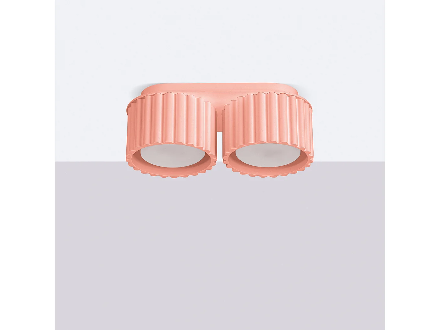 Plafonnier Aura Minimaliste En Aluminium - 2 Sources Lumineuses - L.21 X H.12 Cm - Pêche