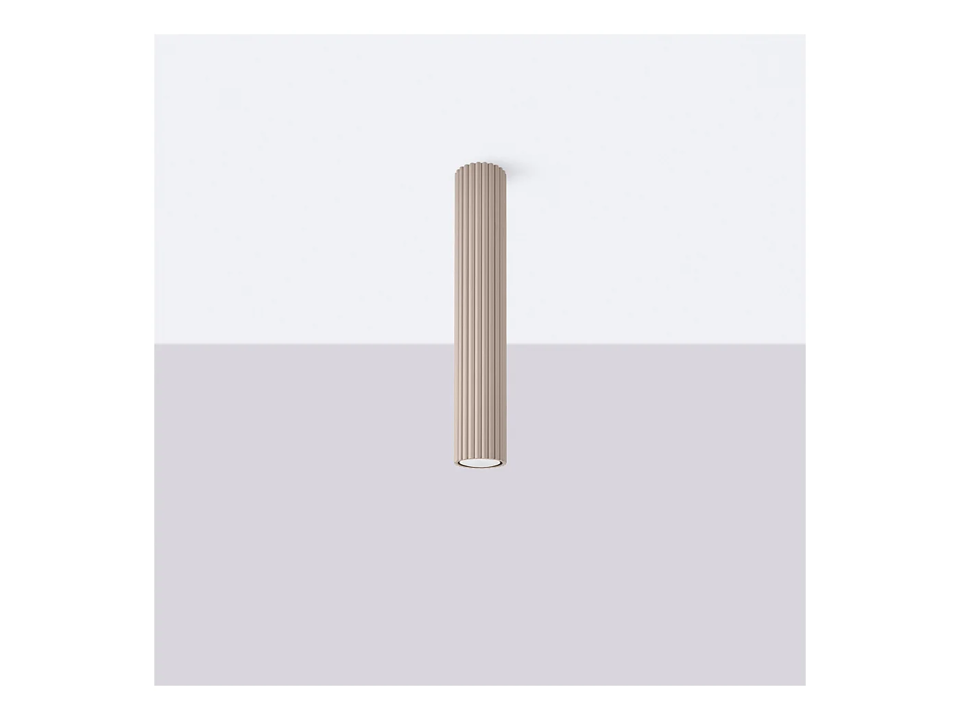 Plafonnier Karbon Minimaliste En Aluminium - 1 Sources Lumineuses - L.6,5 X H.40 Cm - Taupe