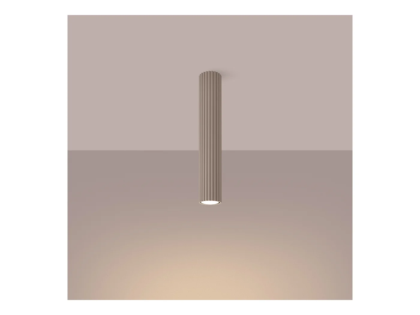 Plafonnier Karbon Minimaliste En Aluminium - 1 Sources Lumineuses - L.6,5 X H.40 Cm - Taupe