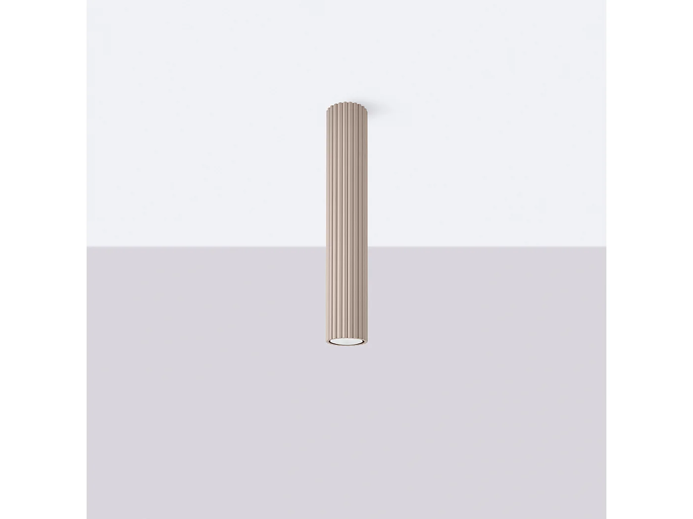 Plafonnier Karbon Minimaliste En Aluminium - 1 Sources Lumineuses - L.6,5 X H.40 Cm - Taupe