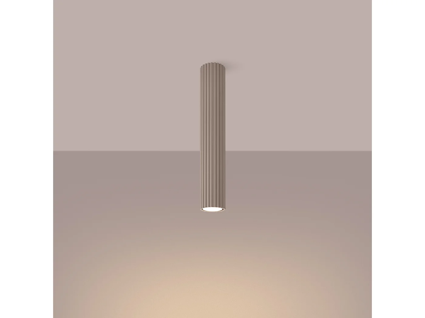 Plafonnier Karbon Minimaliste En Aluminium - 1 Sources Lumineuses - L.6,5 X H.40 Cm - Taupe