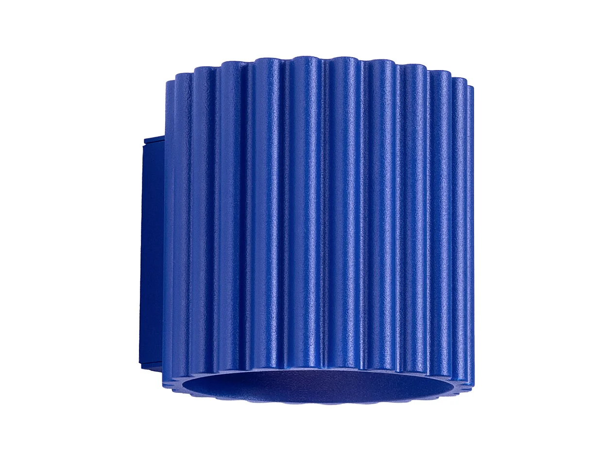 Lampada Da Parete Aura Minimalist Di Alluminio - 1 Sorgenti Luminose - L.10 X A.10 Cm - Oltremare