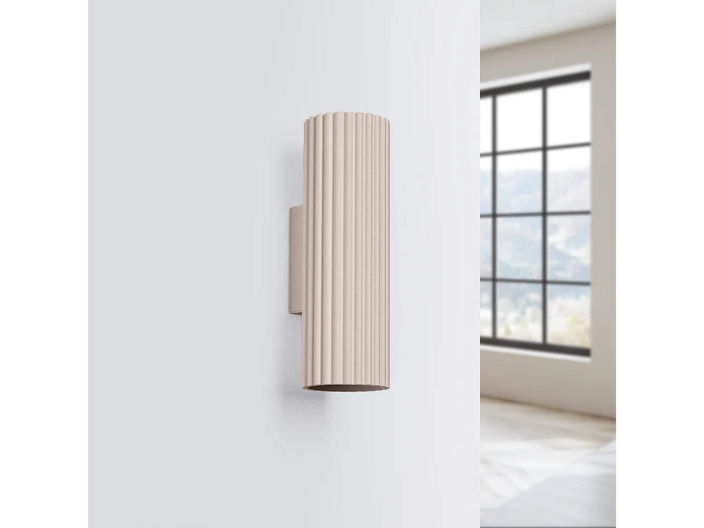 Applique Karbon Minimaliste En Aluminium - 2 Sources Lumineuses - L.6,5 X H.20 Cm - Taupe