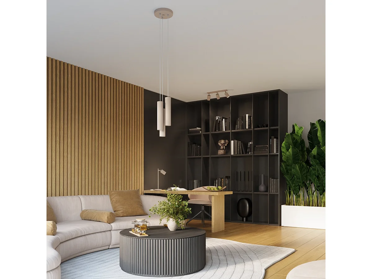 Lampa Ścienna Minimalistyczny Karbon, Aluminium - 2 Źródło - L.6.5 X H.20 Cm - Taupe