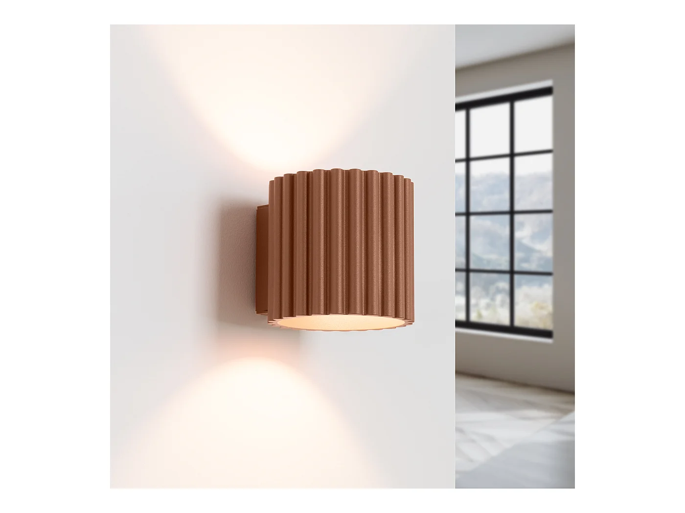 Applique Aura Minimaliste En Aluminium - 1 Sources Lumineuses - L.10 X H.10 Cm - Moka