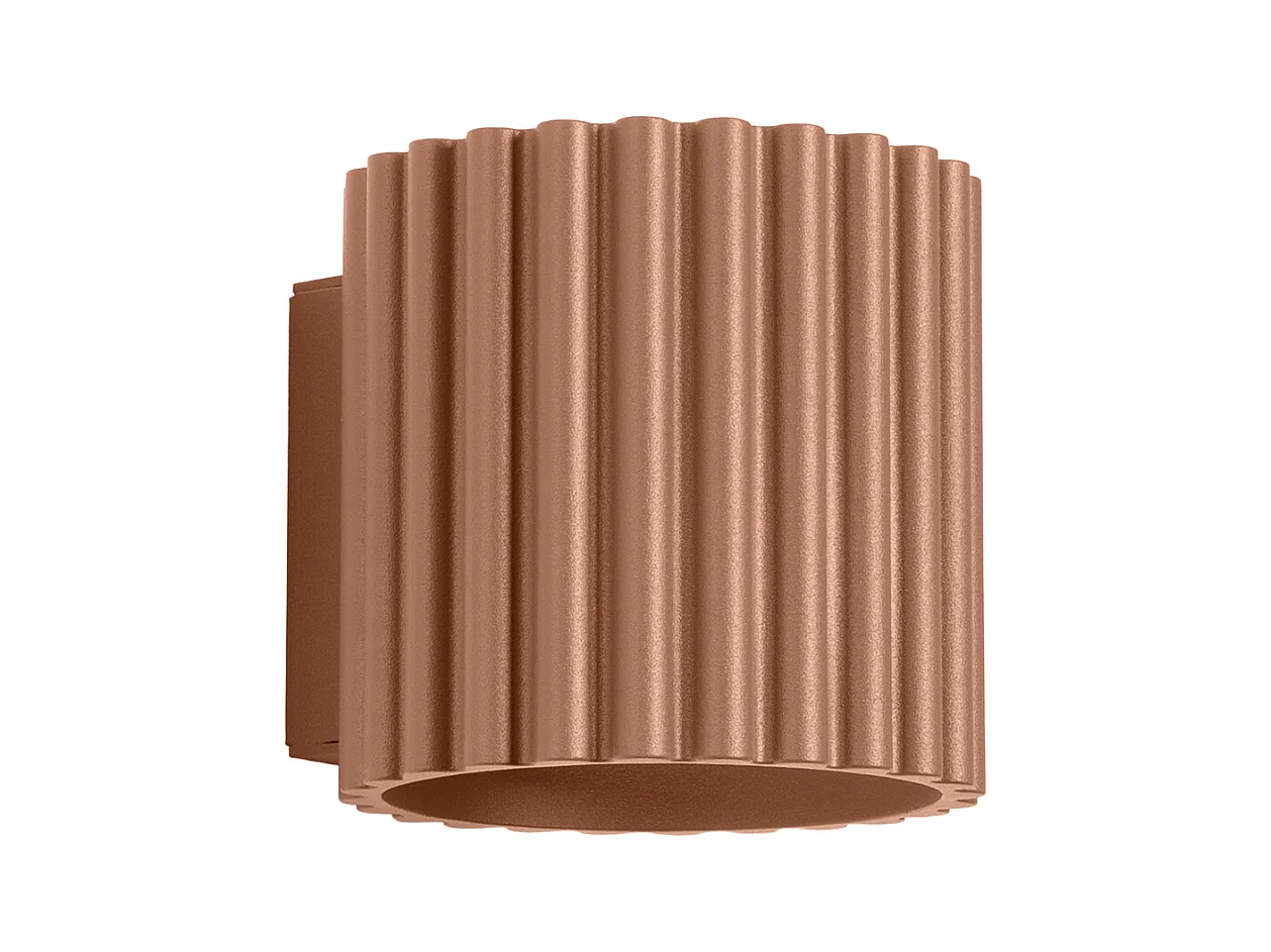 Lampada Da Parete Aura Minimalist Di Alluminio - 1 Sorgenti Luminose - L.10 X A.10 Cm - Moka