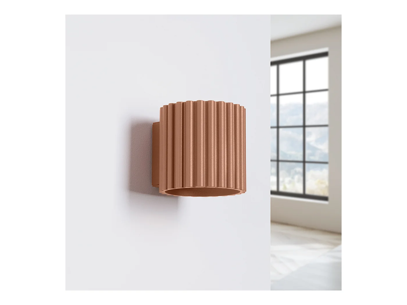 Wandleuchte Aura Minimalistisch Aus  Aluminium - 1 Lichtquellen - L.10 X H. Cm - Mokka