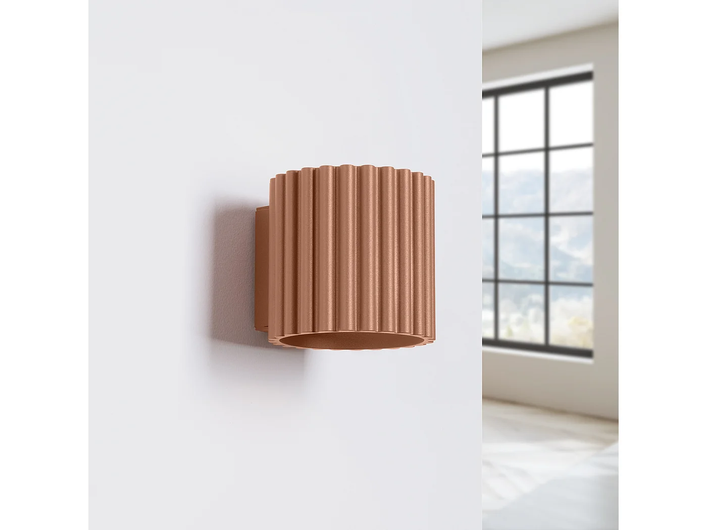 Applique Aura Minimaliste En Aluminium - 1 Sources Lumineuses - L.10 X H.10 Cm - Moka