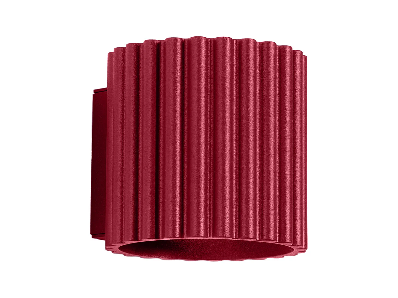 Applique Aura Minimaliste En Aluminium - 1 Sources Lumineuses - L.10 X H.10 Cm - Bourgogne