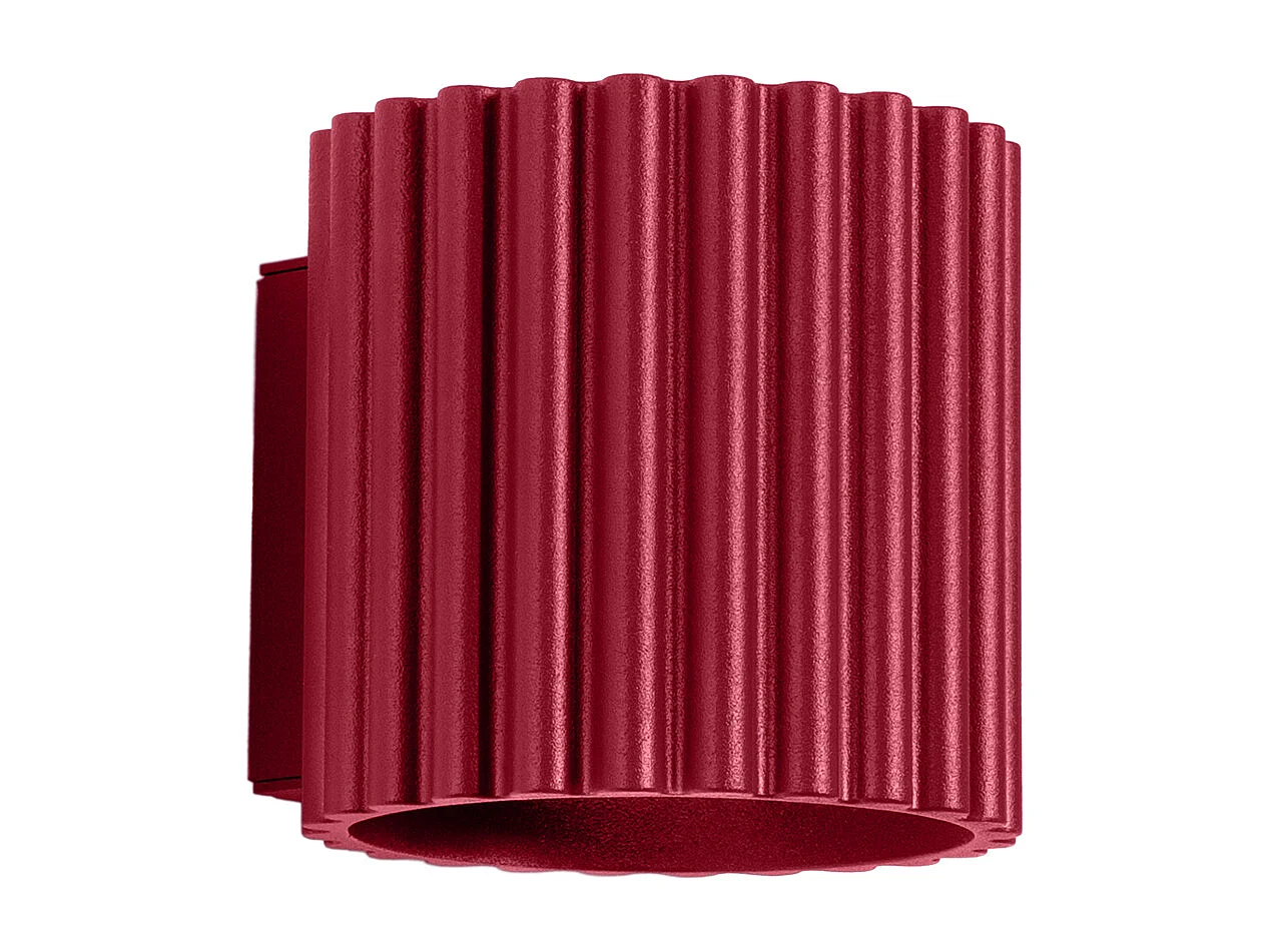 Applique Aura Minimaliste En Aluminium - 1 Sources Lumineuses - L.10 X H.10 Cm - Bourgogne