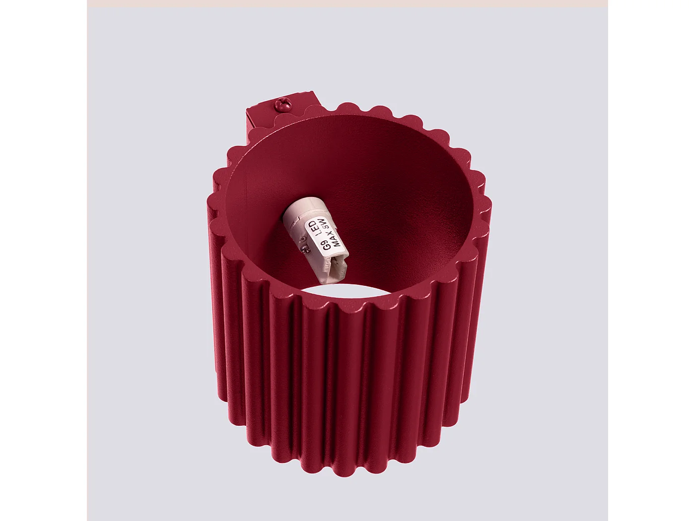 Applique Aura Minimaliste En Aluminium - 1 Sources Lumineuses - L.10 X H.10 Cm - Bourgogne