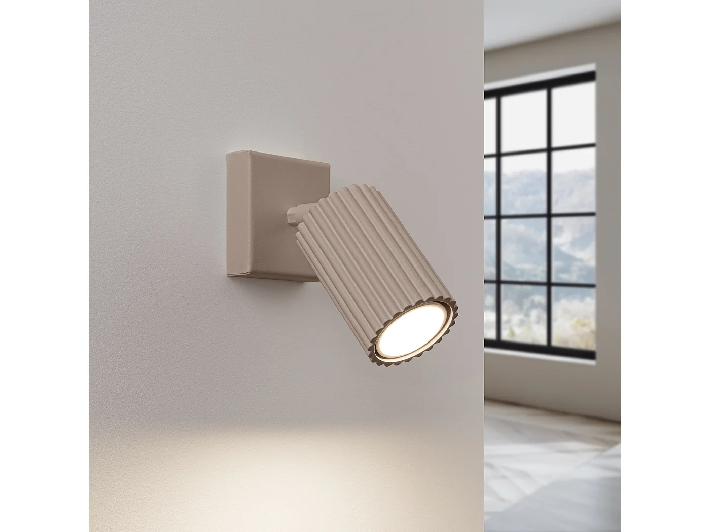 Applique Karbon Minimaliste En Aluminium - 1 Sources Lumineuses - L.8 X H.16 Cm - Taupe