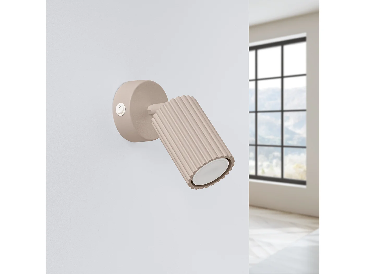 Applique Karbon Minimaliste En Aluminium - 1 Sources Lumineuses - L.8 X H.16 Cm - Taupe