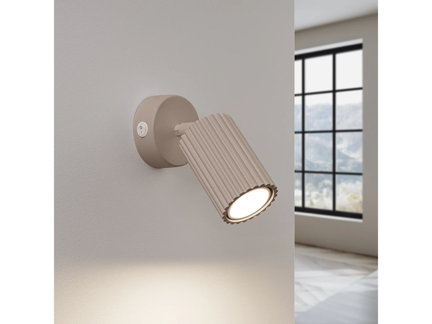 Applique Karbon Minimaliste En Aluminium - 1 Sources Lumineuses - L.8 X H.16 Cm - Taupe