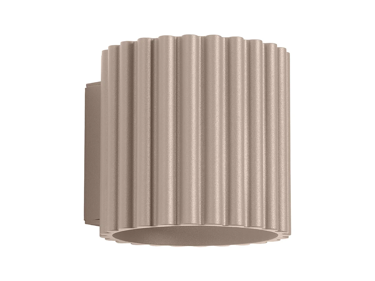 Lámpara De Pared Aura Minimalista De Aluminio - 1 Fuentes Luminosas - L.10 X A.10 Cm - Gris Pardo