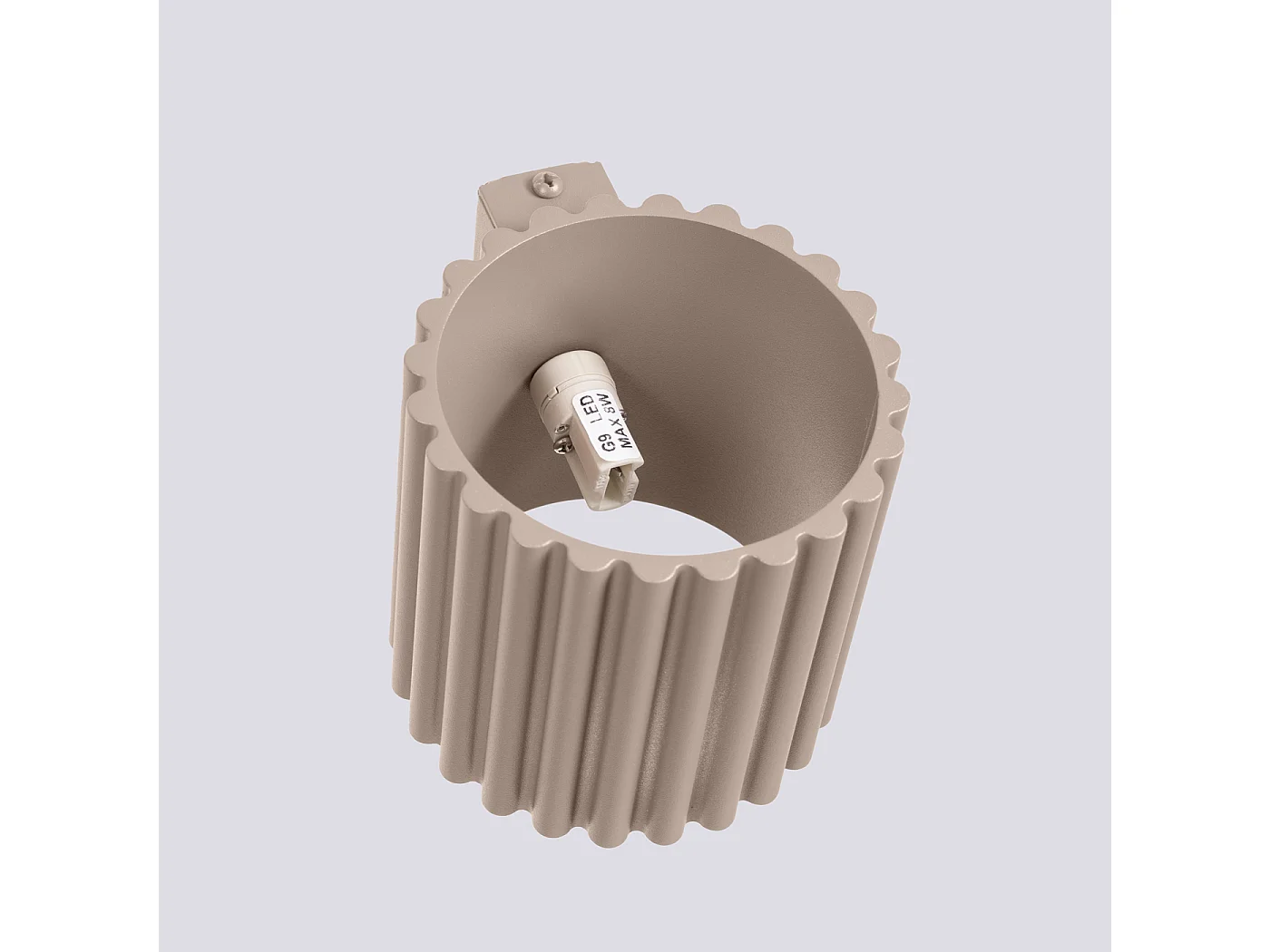 Wandleuchte Aura Minimalistisch Aus  Aluminium - 1 Lichtquellen - L.10 X H. Cm - Taupe