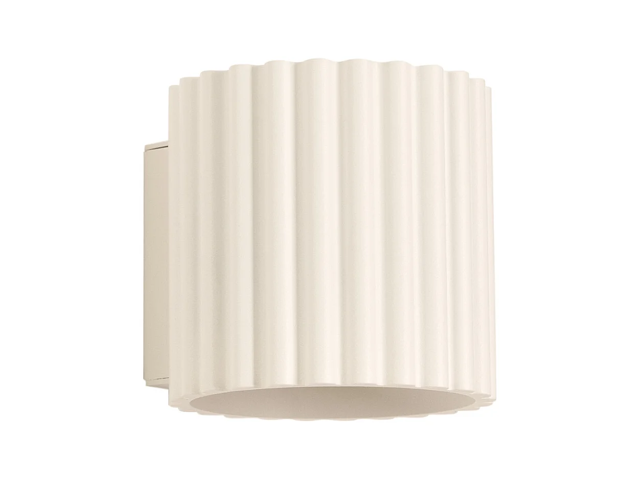 Lampada Da Parete Aura Minimalist Di Alluminio - 1 Sorgenti Luminose - L.10 X A.10 Cm - Beige