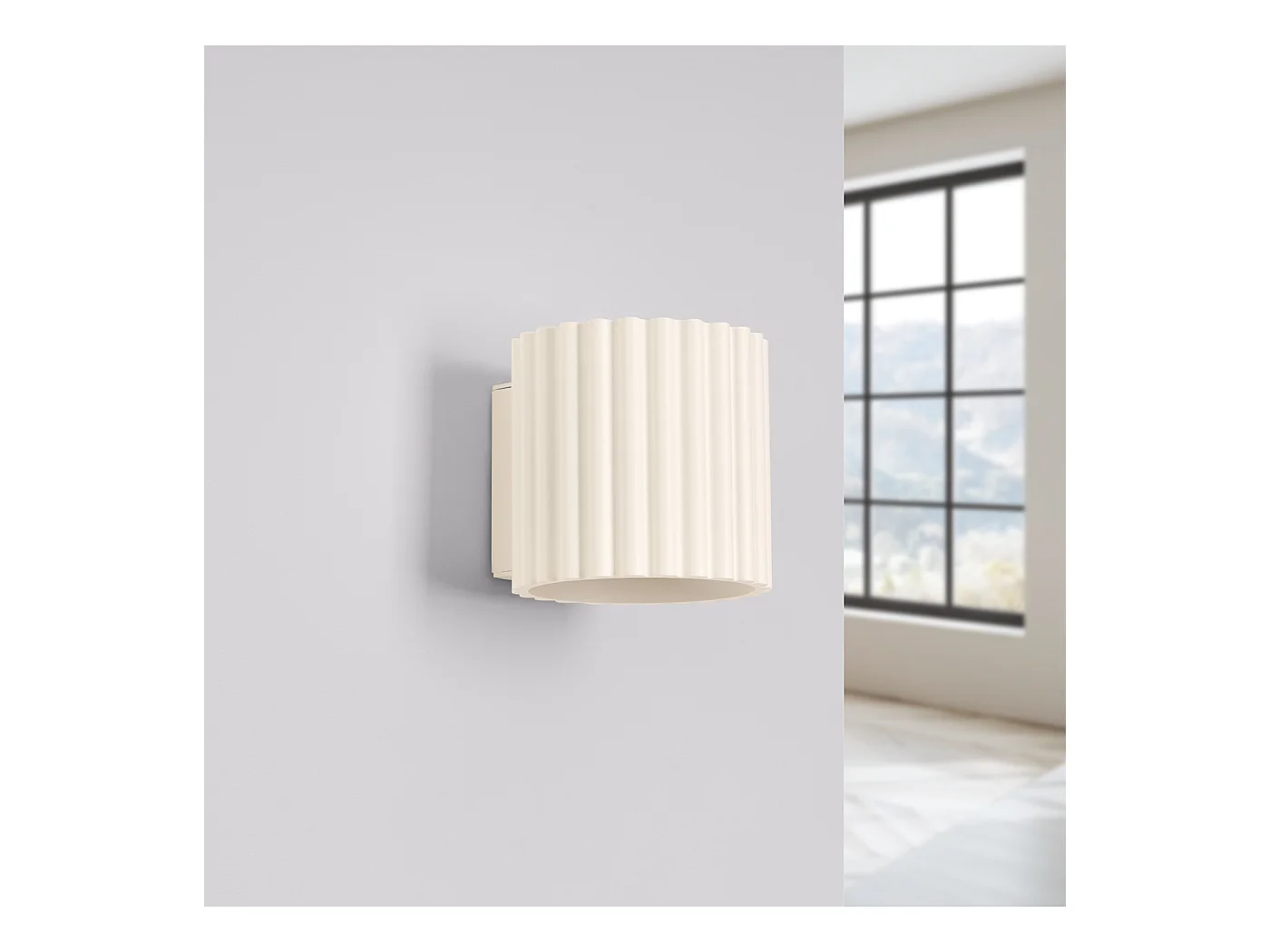 Applique Aura Minimaliste En Aluminium - 1 Sources Lumineuses - L.10 X H.10 Cm - Beige