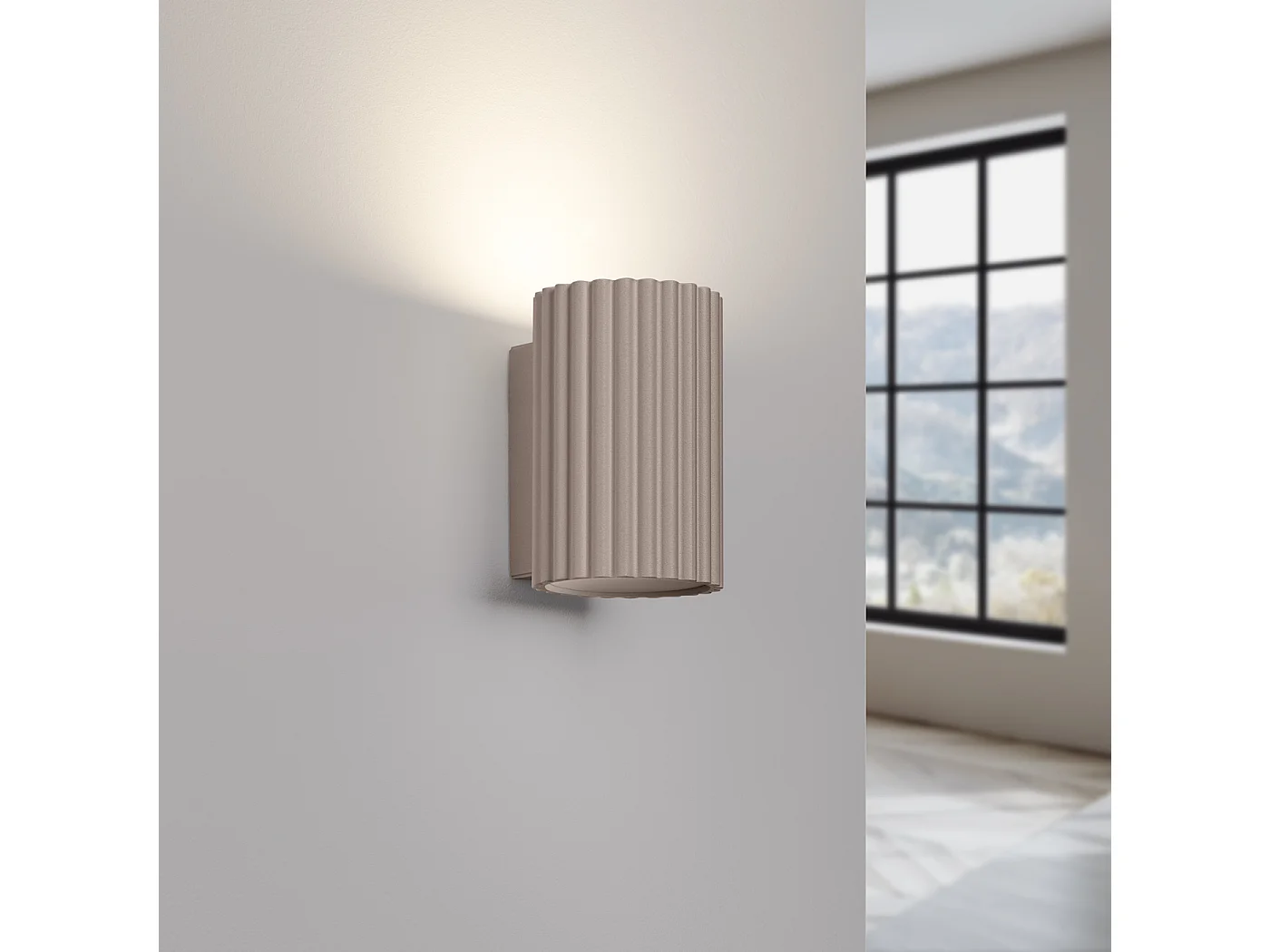 Applique Karbon Minimaliste En Aluminium - 1 Sources Lumineuses - L.6,5 X H.10 Cm - Taupe