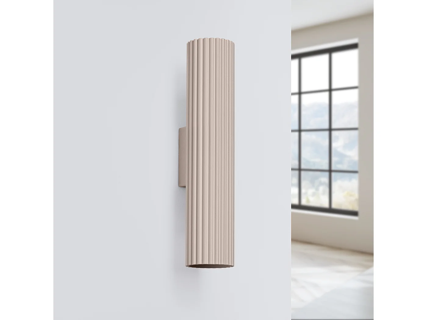 Applique Karbon Minimaliste En Aluminium - 2 Sources Lumineuses - L.6,5 X H.30 Cm - Taupe