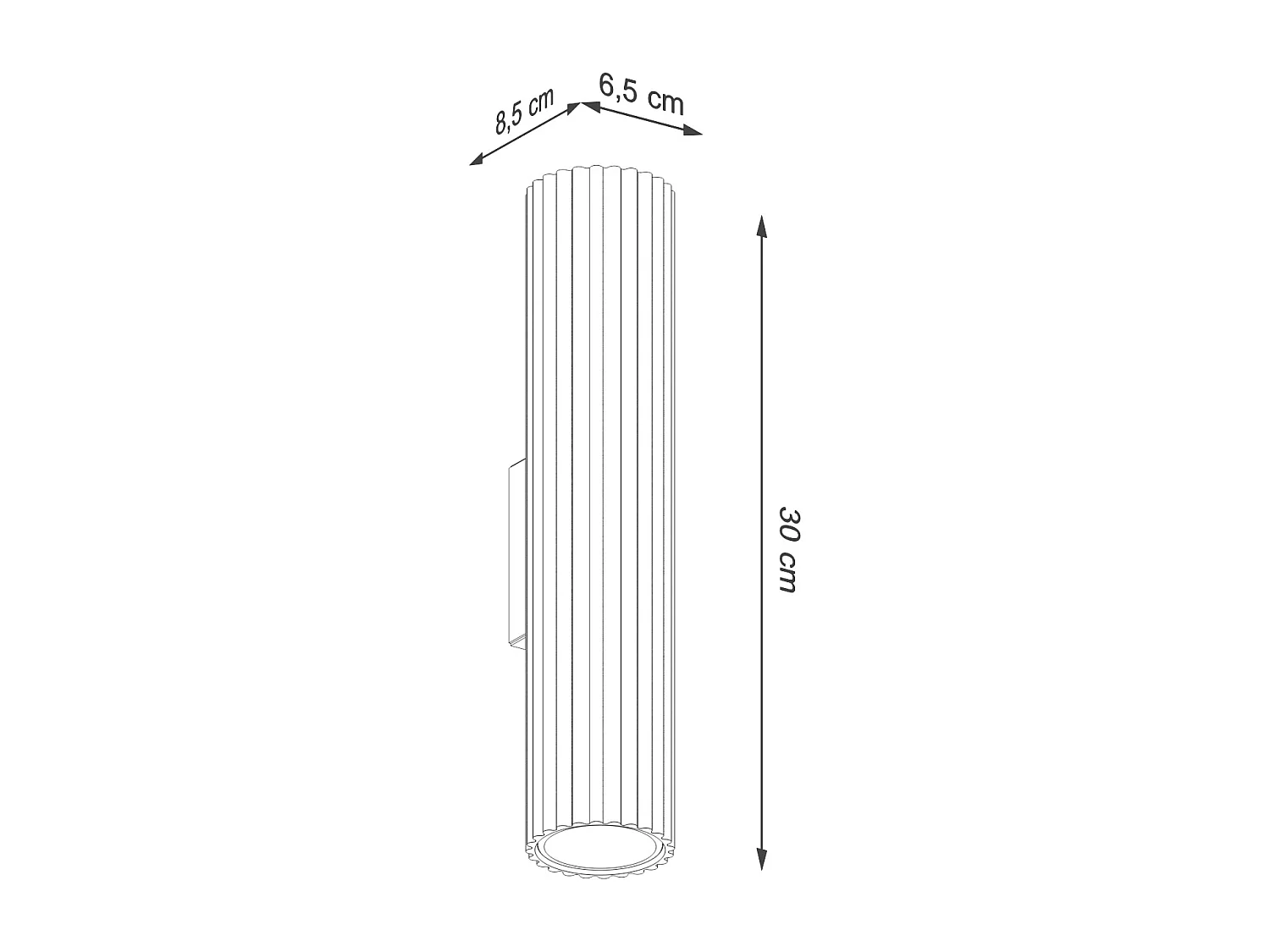 Applique Karbon Minimaliste En Aluminium - 2 Sources Lumineuses - L.6,5 X H.30 Cm - Taupe