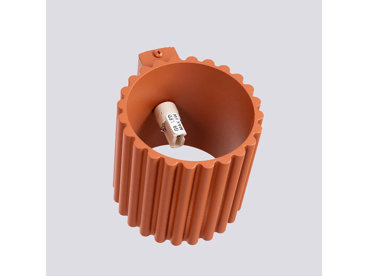 Wandleuchte Aura Minimalistisch Aus  Aluminium - 1 Lichtquellen - L.10 X H. Cm - Roter Ocker