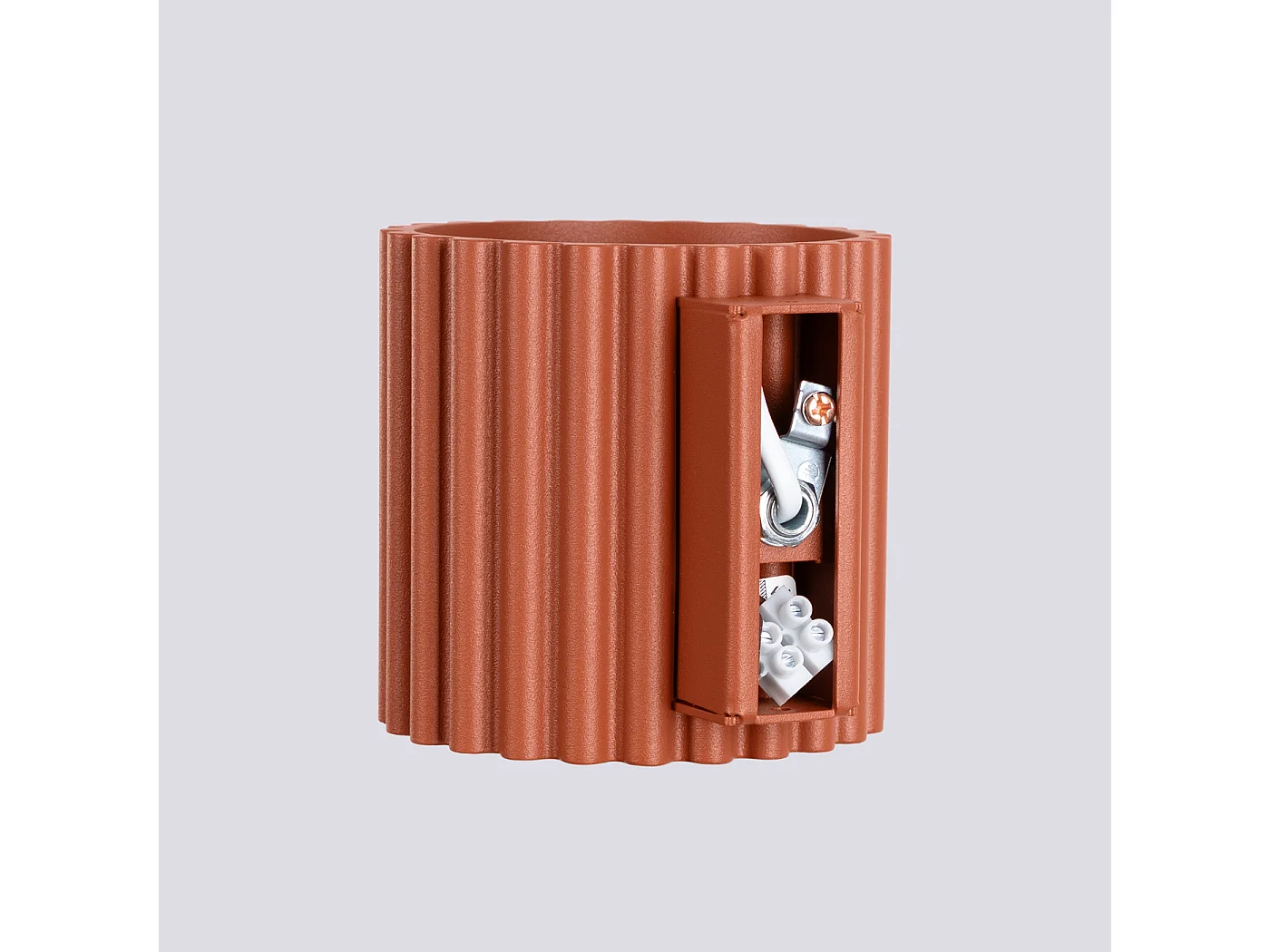 Wandleuchte Aura Minimalistisch Aus  Aluminium - 1 Lichtquellen - L.10 X H. Cm - Roter Ocker