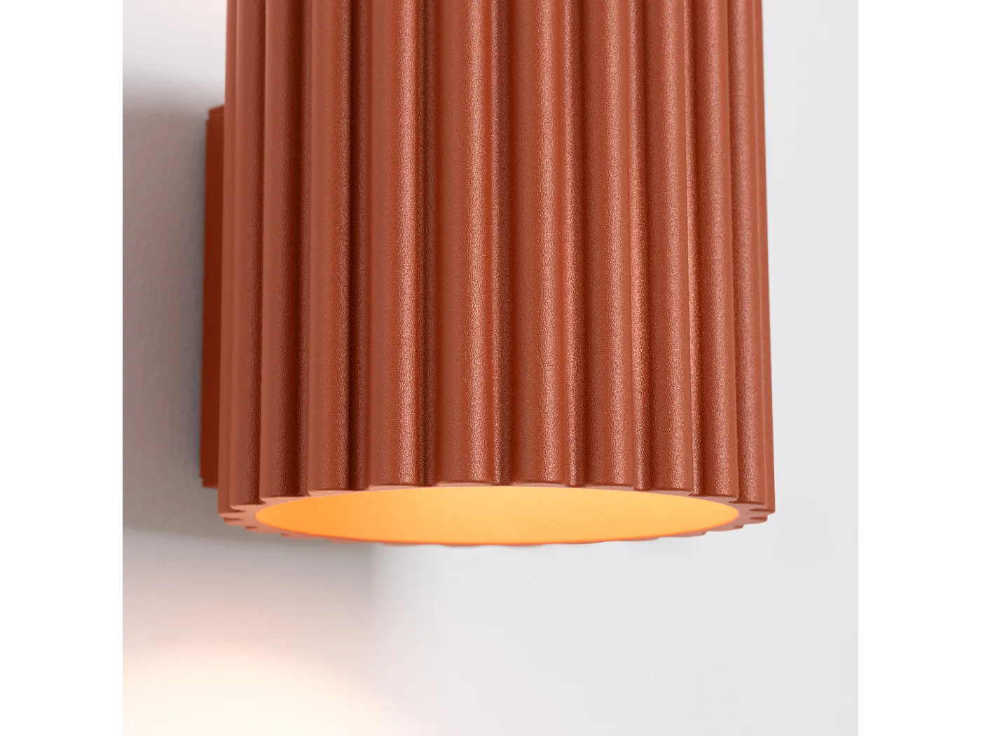 Applique Aura Minimaliste En Aluminium - 1 Sources Lumineuses - L.10 X H.10 Cm - Ocre Rouge