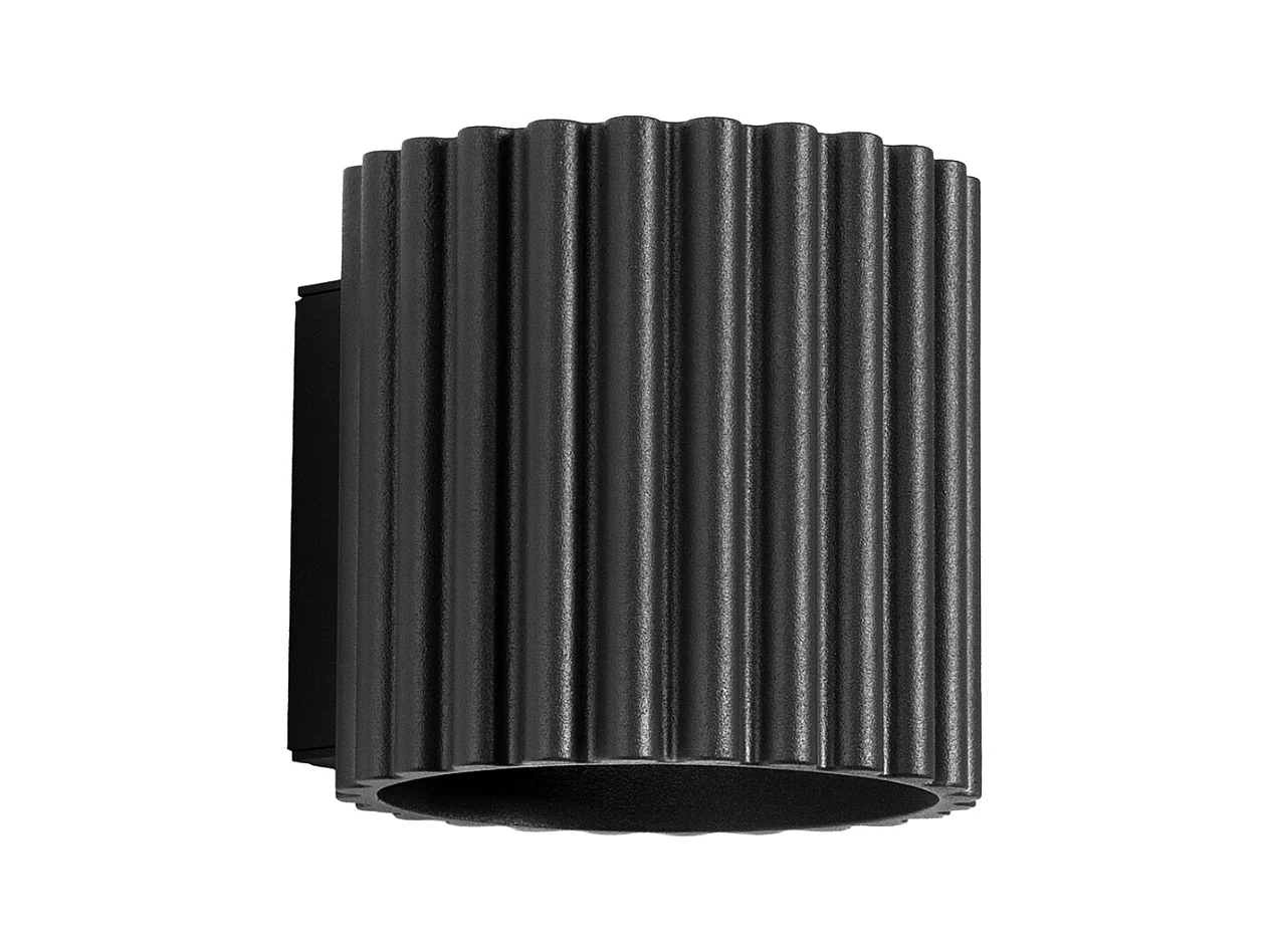 Lampada Da Parete Aura Minimalist Di Alluminio - 1 Sorgenti Luminose - L.10 X A.10 Cm - Nero