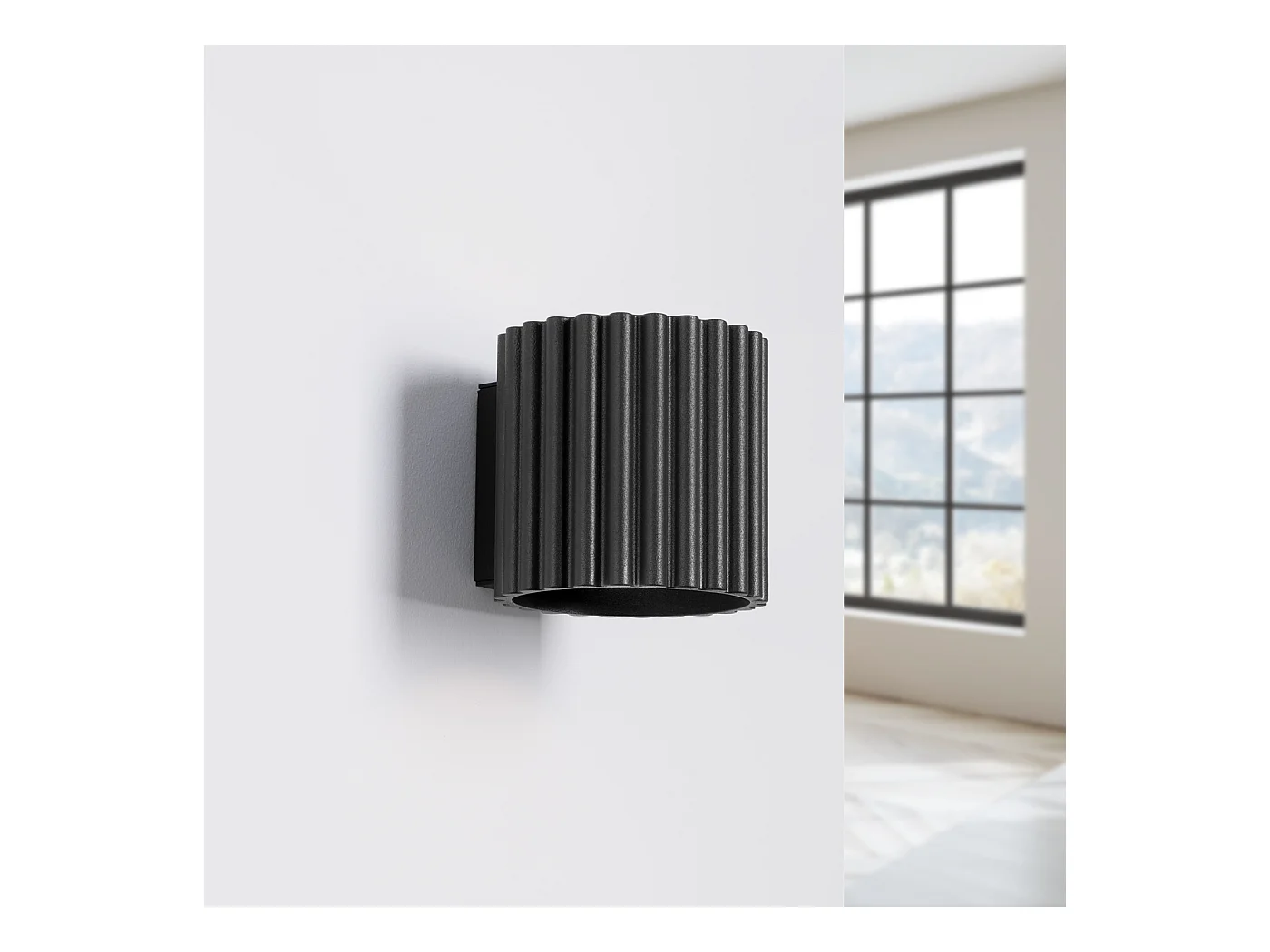 Applique Aura Minimaliste En Aluminium - 1 Sources Lumineuses - L.10 X H.10 Cm - Noir