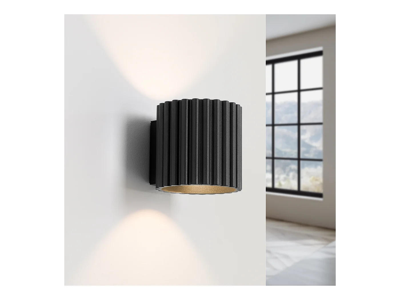 Applique Aura Minimaliste En Aluminium - 1 Sources Lumineuses - L.10 X H.10 Cm - Noir