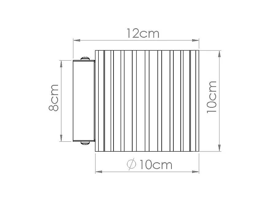 Applique Aura Minimaliste En Aluminium - 1 Sources Lumineuses - L.10 X H.10 Cm - Noir