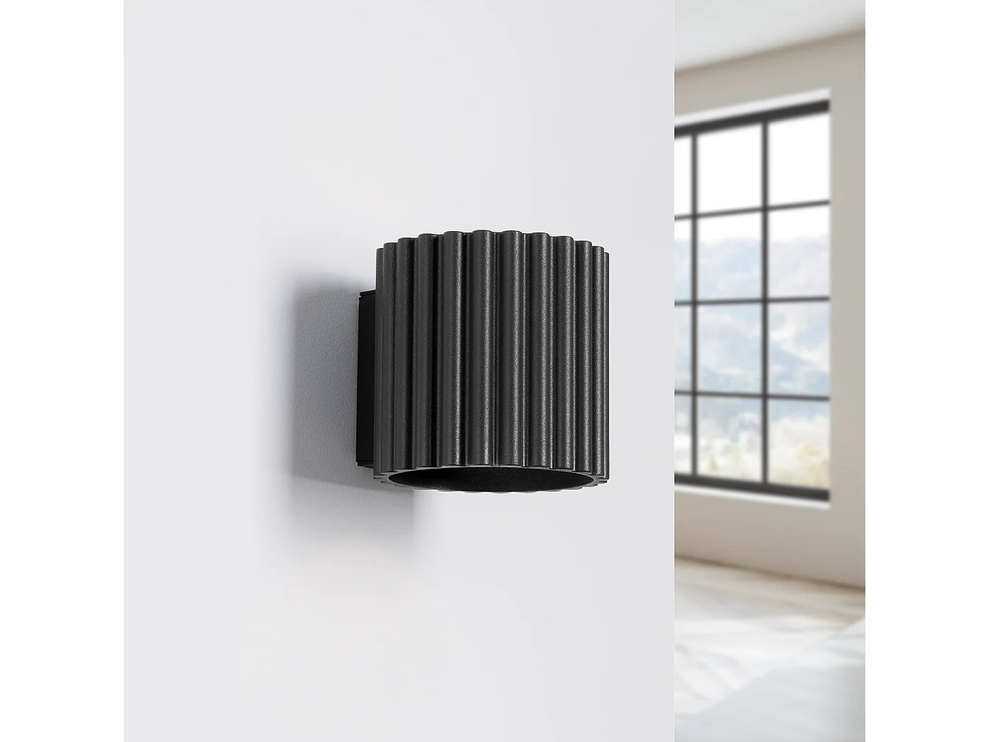 Applique Aura Minimaliste En Aluminium - 1 Sources Lumineuses - L.10 X H.10 Cm - Noir