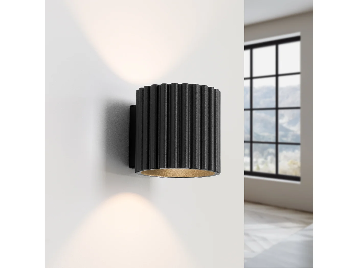 Applique Aura Minimaliste En Aluminium - 1 Sources Lumineuses - L.10 X H.10 Cm - Noir