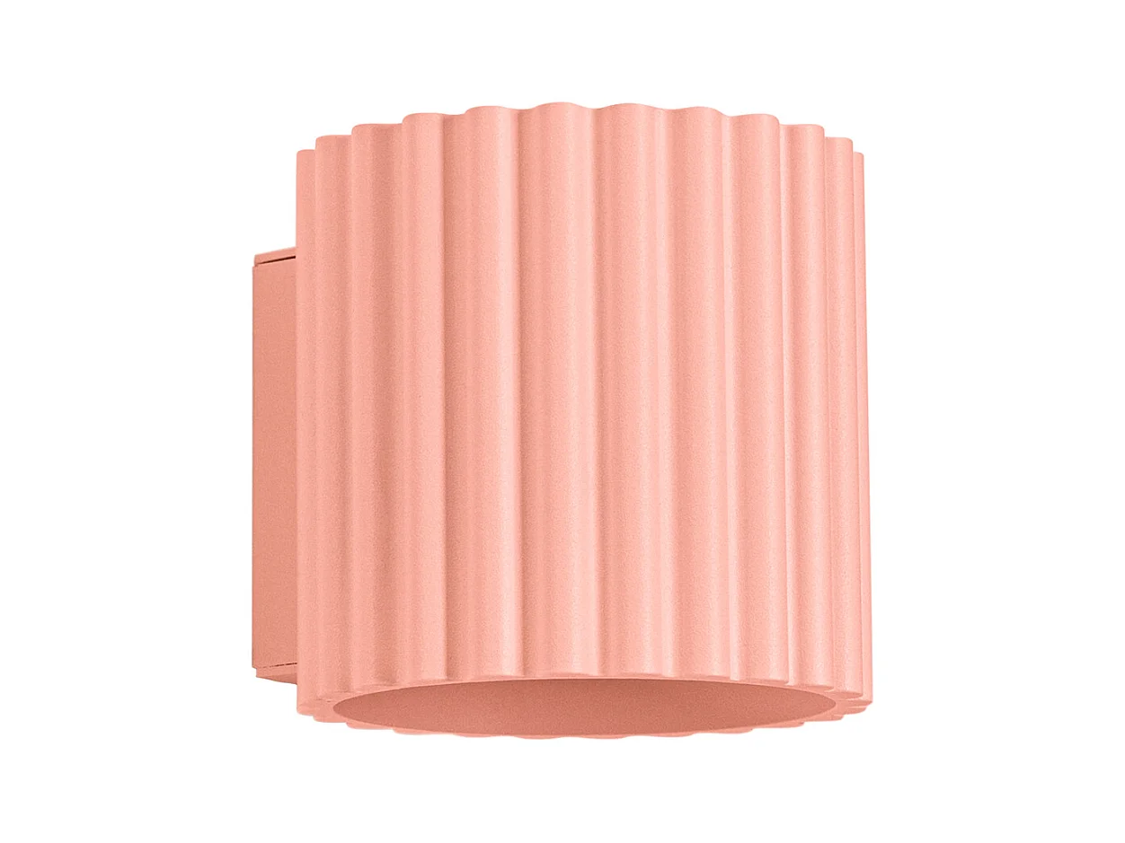 Lampada Da Parete Aura Minimalist Di Alluminio - 1 Sorgenti Luminose - L.10 X A.10 Cm - Pesca